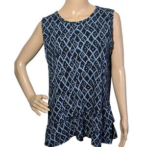 Fresh Produce Women's Size XL Fiona Tank Ruffle Top Blue USA